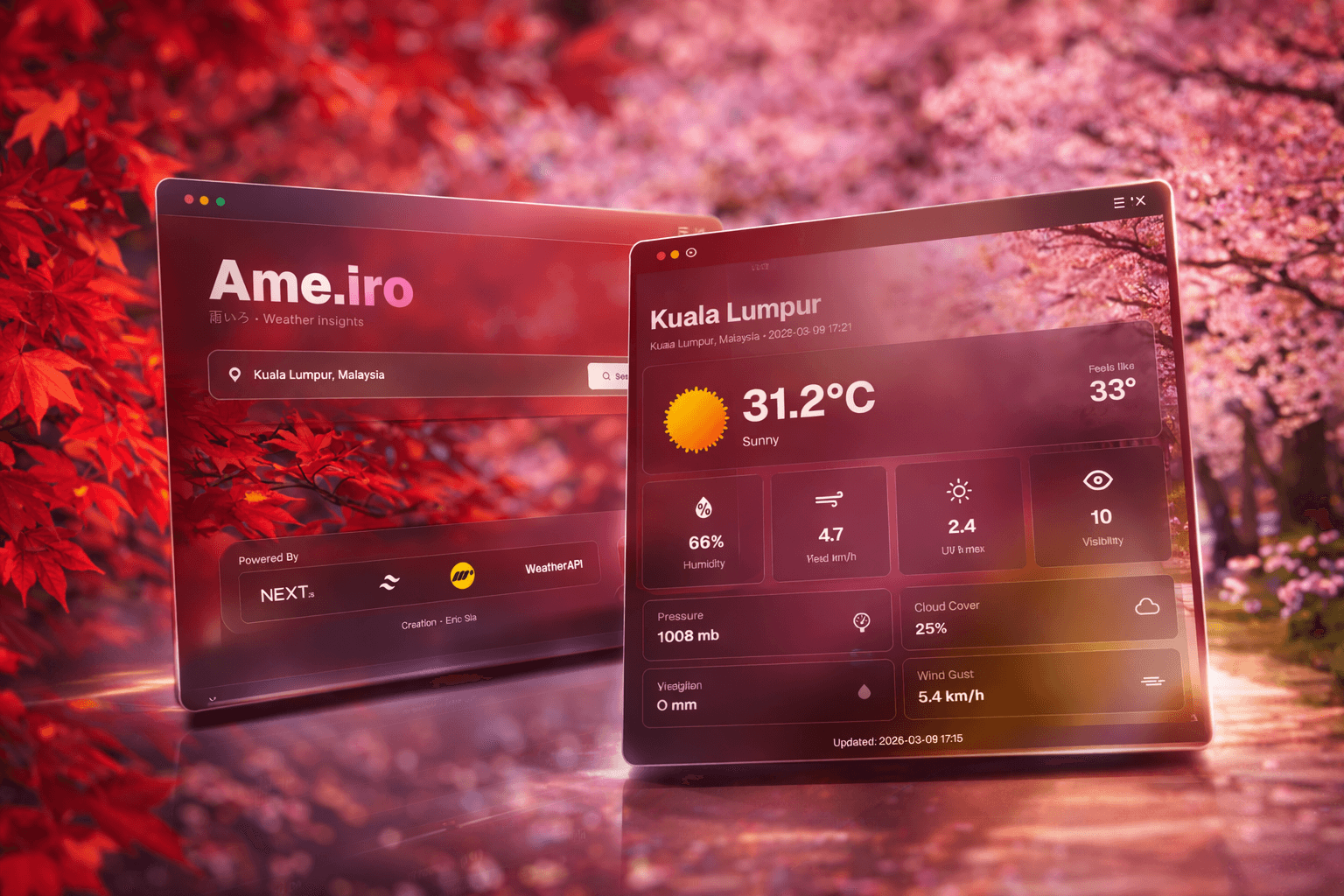 Ameiro weather app screenshot