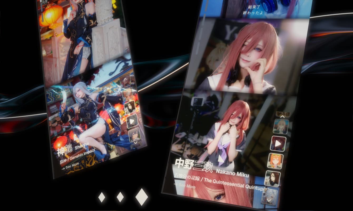 Yvette cosplay interactive portfolio screenshot